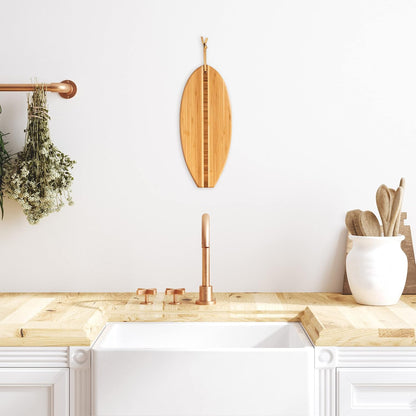 Lil Surfer Small Surfboard Cutting Board, 14.5 x 6 in | Small surfboard-shaped serving board brings beach vibes to charcuterie and snacks. Hang tie for easy wall display.