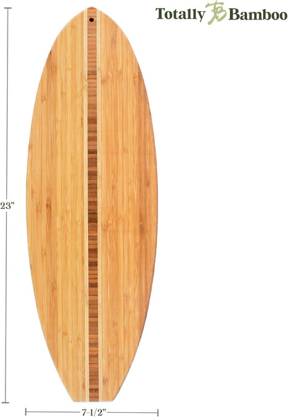Lil Surfer Small Surfboard Cutting Board, 14.5 x 6 in | Small surfboard-shaped serving board brings beach vibes to charcuterie and snacks. Hang tie for easy wall display.