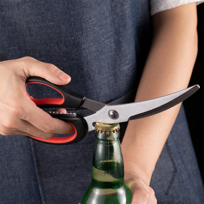 Heavy Duty Stainless Steel Kitchen Shears – Poultry Scissors; suitable for bone, meat, chicken, fish, turkey, and vegetables; spring-loaded, multi-functional, ultra-sharp, and practical