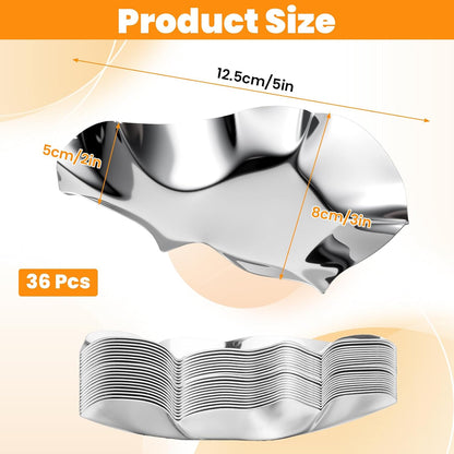 36 Pack Stainless Steel Oyster Shells, Reusable Grillable Oyster Shells Grillable Baking Dish And Grill Pan for Oysters Clams Scallops