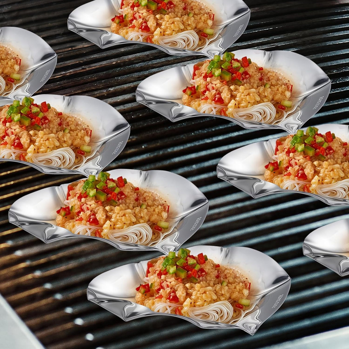 36 Pack Stainless Steel Oyster Shells, Reusable Grillable Oyster Shells Grillable Baking Dish And Grill Pan for Oysters Clams Scallops