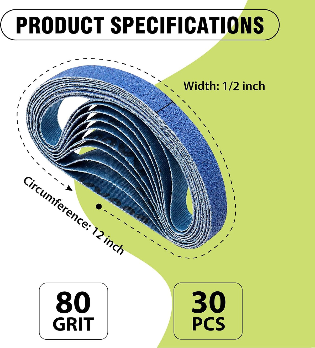 1/2 x 12 Inch Replacement Sharpening Belt for Work Sharp, 30Pcs 240 Medium Grit Knife Sharpener Sanding Belts Kit for Official Work Sharp (WSKTS & WSKTS-KT/Mk.1 & Mk.2) Knife & Tool Sharpener