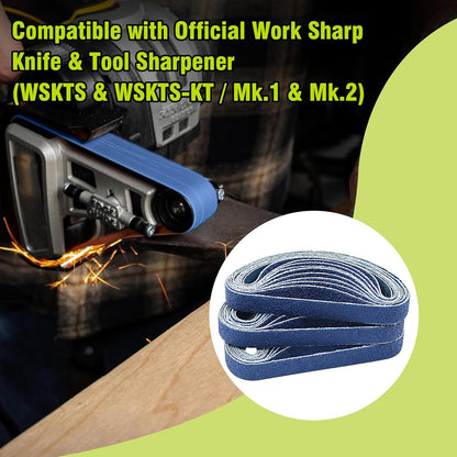 1/2 x 12 Inch Replacement Sharpening Belt for Work Sharp, 30Pcs 240 Medium Grit Knife Sharpener Sanding Belts Kit for Official Work Sharp (WSKTS & WSKTS-KT/Mk.1 & Mk.2) Knife & Tool Sharpener