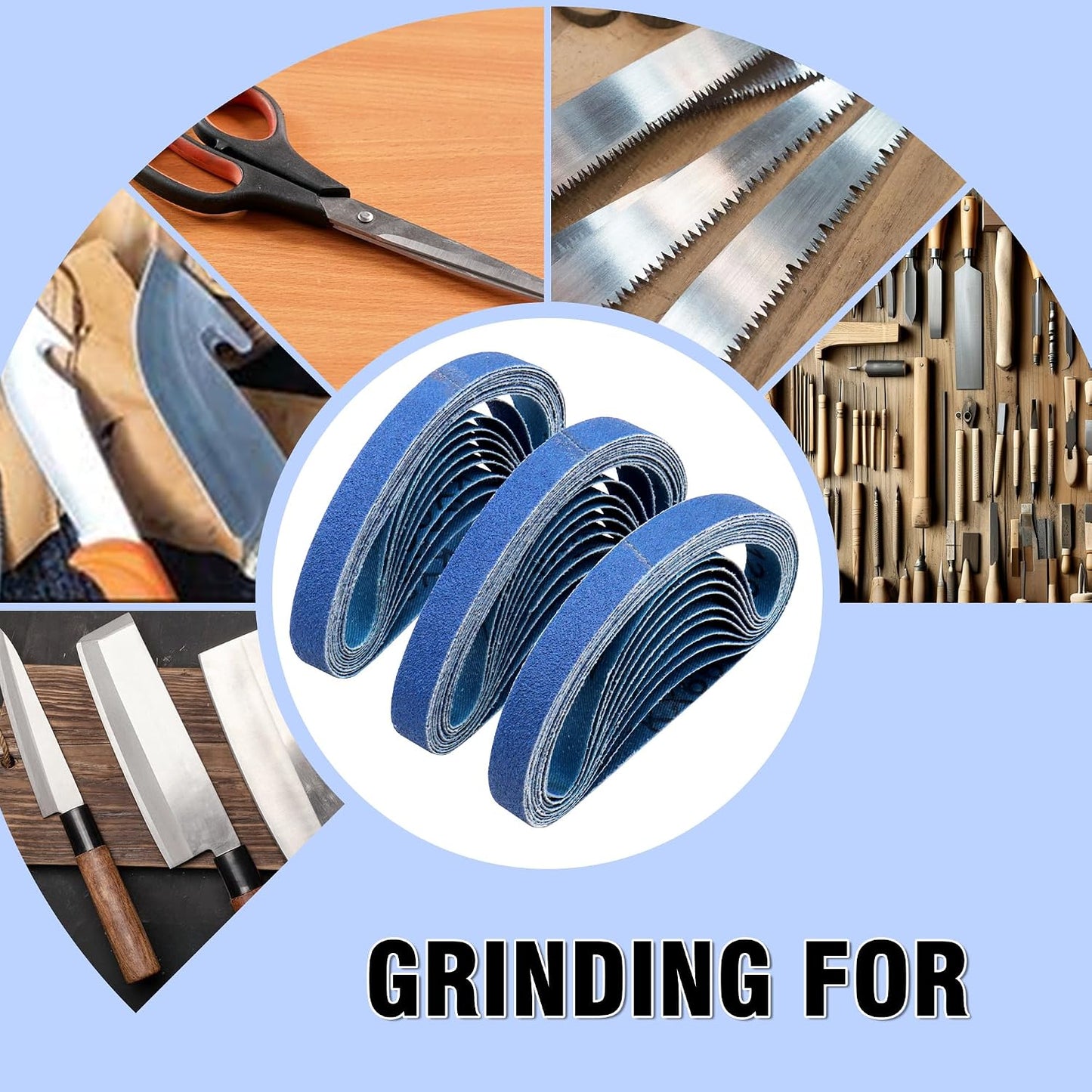 1/2 x 12 Inch Replacement Sharpening Belt for Work Sharp, 30Pcs 240 Medium Grit Knife Sharpener Sanding Belts Kit for Official Work Sharp (WSKTS & WSKTS-KT/Mk.1 & Mk.2) Knife & Tool Sharpener