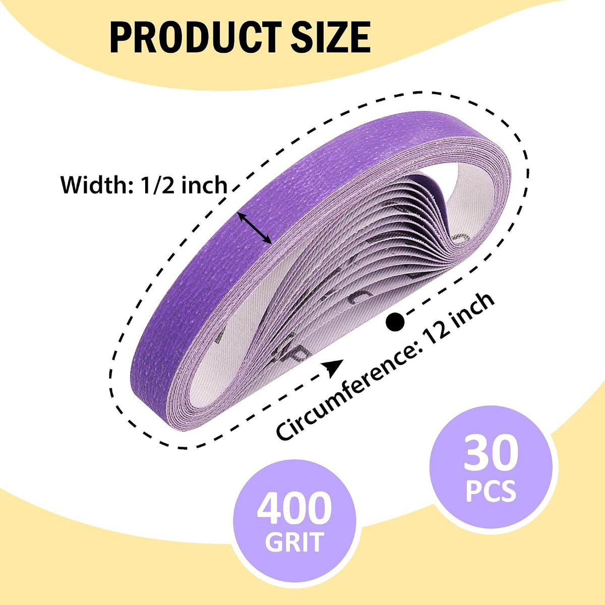 1/2 x 12 Inch Replacement Sharpening Belt for Work Sharp, 30Pcs 240 Medium Grit Knife Sharpener Sanding Belts Kit for Official Work Sharp (WSKTS & WSKTS-KT/Mk.1 & Mk.2) Knife & Tool Sharpener