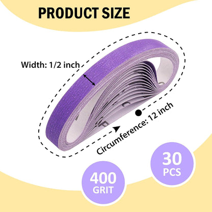 1/2 x 12 Inch Replacement Sharpening Belt for Work Sharp, 30Pcs 240 Medium Grit Knife Sharpener Sanding Belts Kit for Official Work Sharp (WSKTS & WSKTS-KT/Mk.1 & Mk.2) Knife & Tool Sharpener