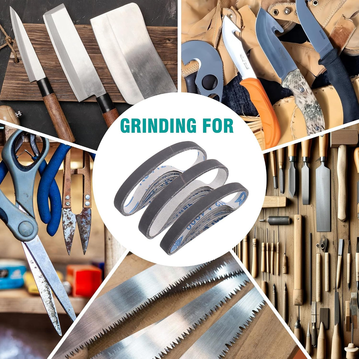 1/2 x 12 Inch Replacement Sharpening Belt for Work Sharp, 30Pcs 240 Medium Grit Knife Sharpener Sanding Belts Kit for Official Work Sharp (WSKTS & WSKTS-KT/Mk.1 & Mk.2) Knife & Tool Sharpener