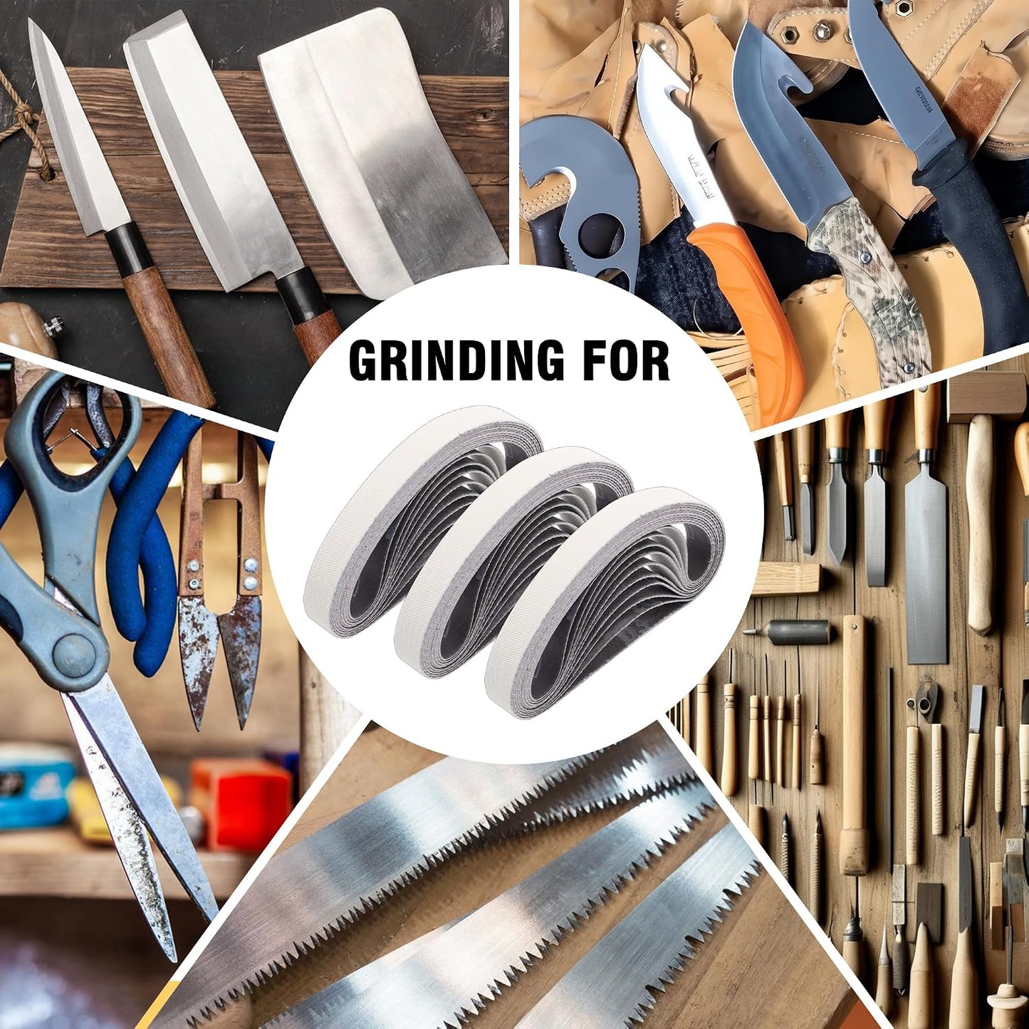 1/2 x 12 Inch Replacement Sharpening Belt for Work Sharp, 30Pcs 240 Medium Grit Knife Sharpener Sanding Belts Kit for Official Work Sharp (WSKTS & WSKTS-KT/Mk.1 & Mk.2) Knife & Tool Sharpener