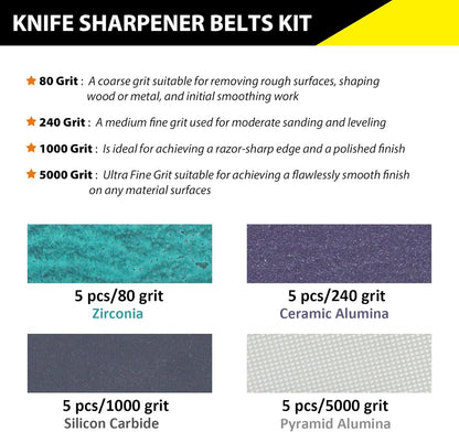1/2 x 12 Inch Replacement Sharpening Belt for Work Sharp, 30Pcs 240 Medium Grit Knife Sharpener Sanding Belts Kit for Official Work Sharp (WSKTS & WSKTS-KT/Mk.1 & Mk.2) Knife & Tool Sharpener