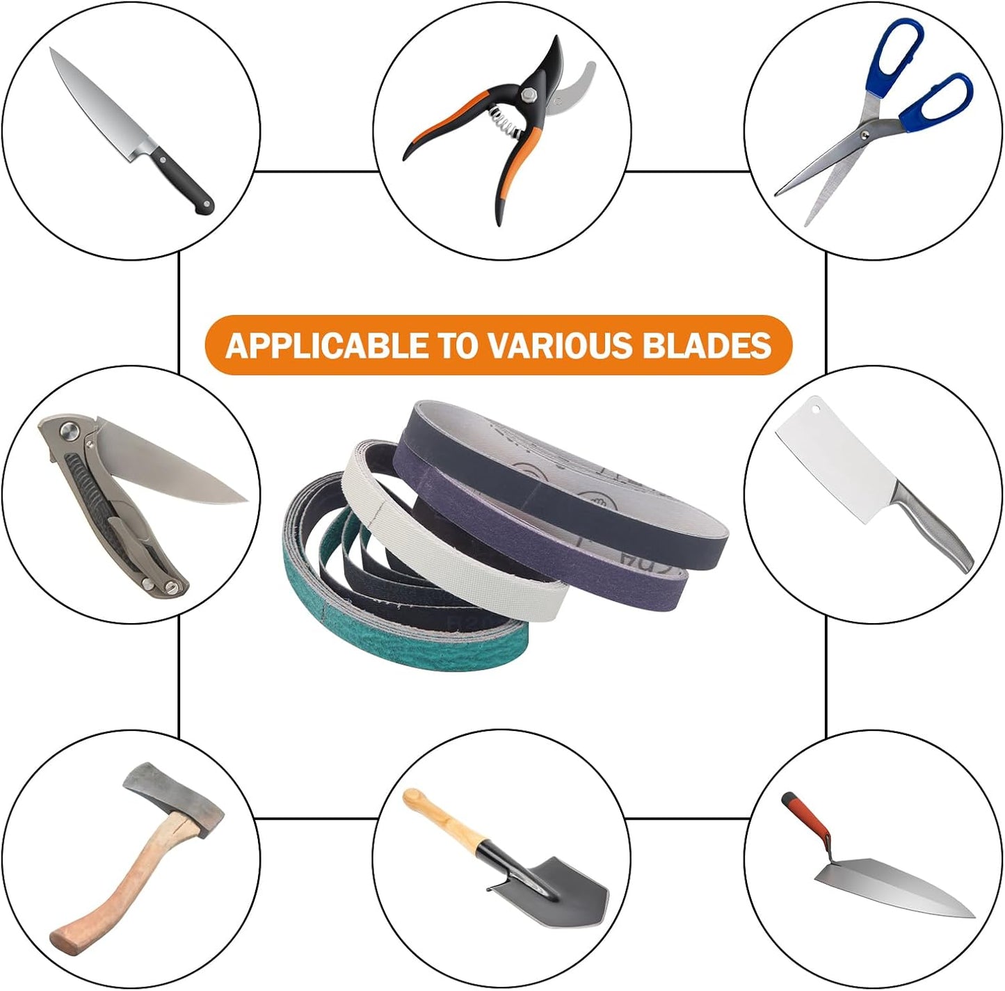 1/2 x 12 Inch Replacement Sharpening Belt for Work Sharp, 30Pcs 240 Medium Grit Knife Sharpener Sanding Belts Kit for Official Work Sharp (WSKTS & WSKTS-KT/Mk.1 & Mk.2) Knife & Tool Sharpener