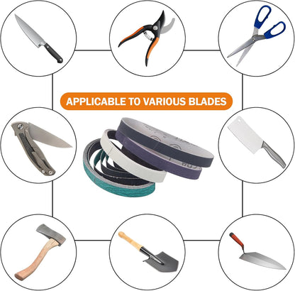 1/2 x 12 Inch Replacement Sharpening Belt for Work Sharp, 30Pcs 240 Medium Grit Knife Sharpener Sanding Belts Kit for Official Work Sharp (WSKTS & WSKTS-KT/Mk.1 & Mk.2) Knife & Tool Sharpener