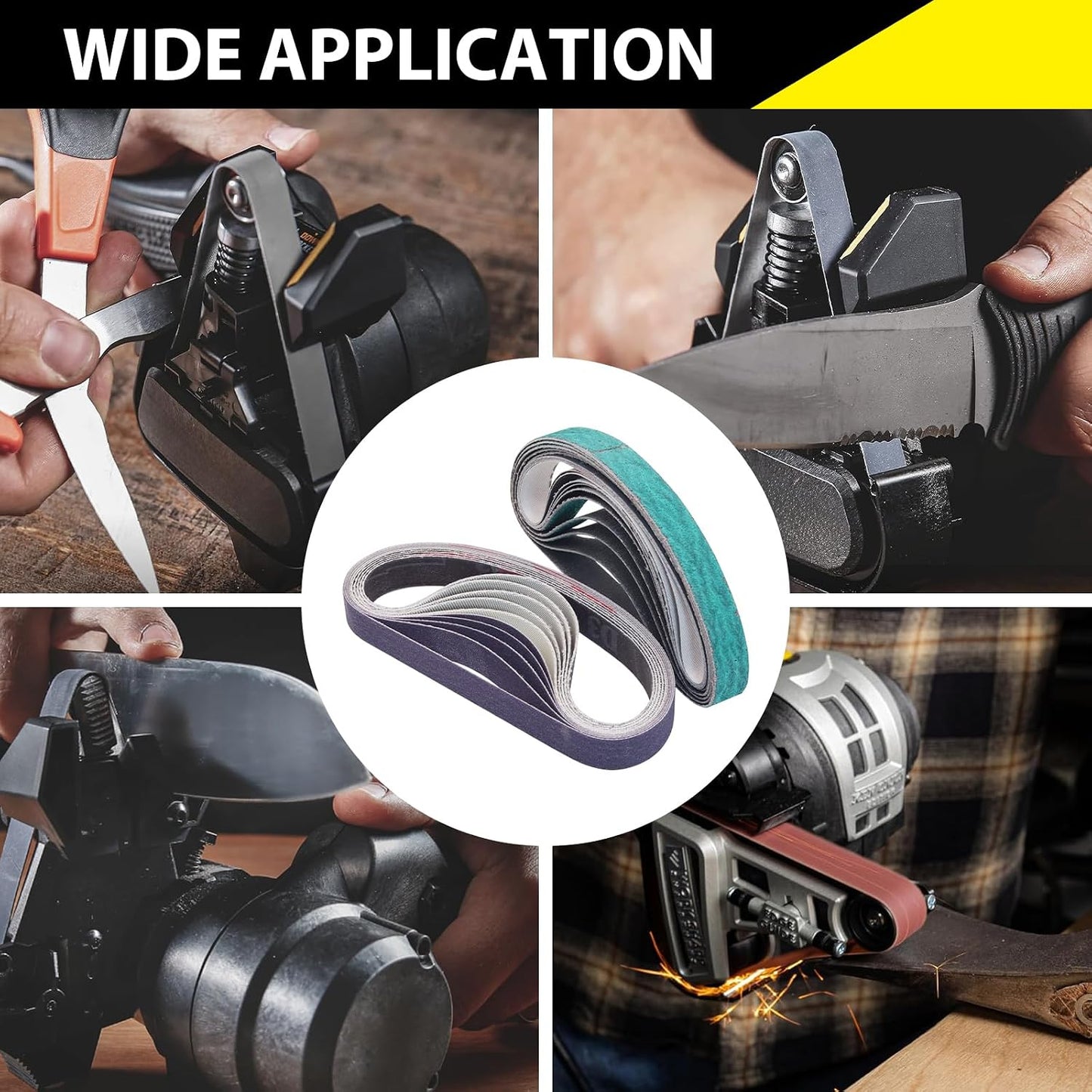 1/2 x 12 Inch Replacement Sharpening Belt for Work Sharp, 30Pcs 240 Medium Grit Knife Sharpener Sanding Belts Kit for Official Work Sharp (WSKTS & WSKTS-KT/Mk.1 & Mk.2) Knife & Tool Sharpener