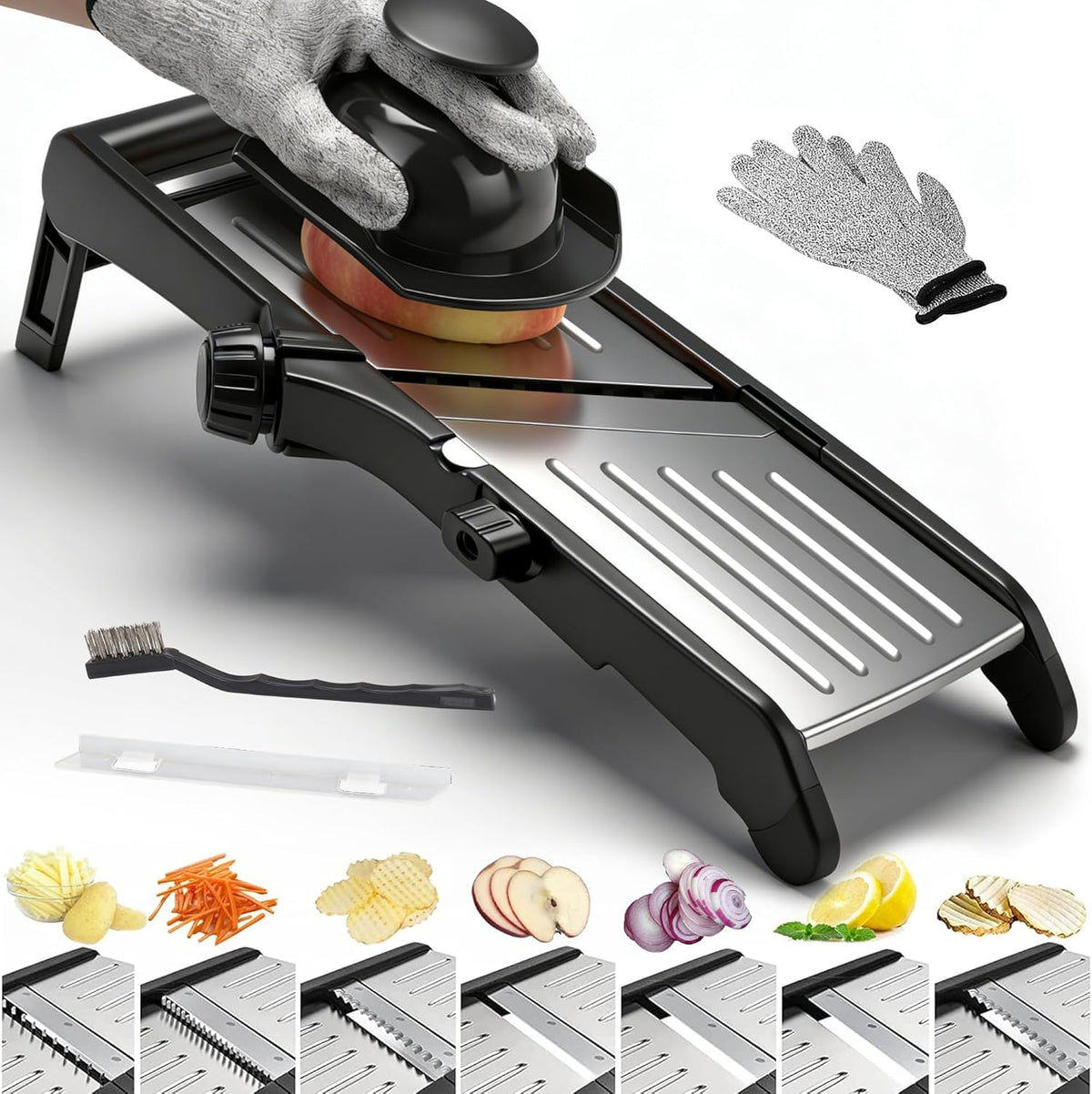 Mandoline Slicer for Kitchen, 7-in-1 Adjustable Vegetable Slicer