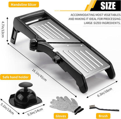 Mandoline Slicer for Kitchen, 7-in-1 Adjustable Vegetable Slicer