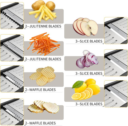Mandoline Slicer for Kitchen, 7-in-1 Adjustable Vegetable Slicer