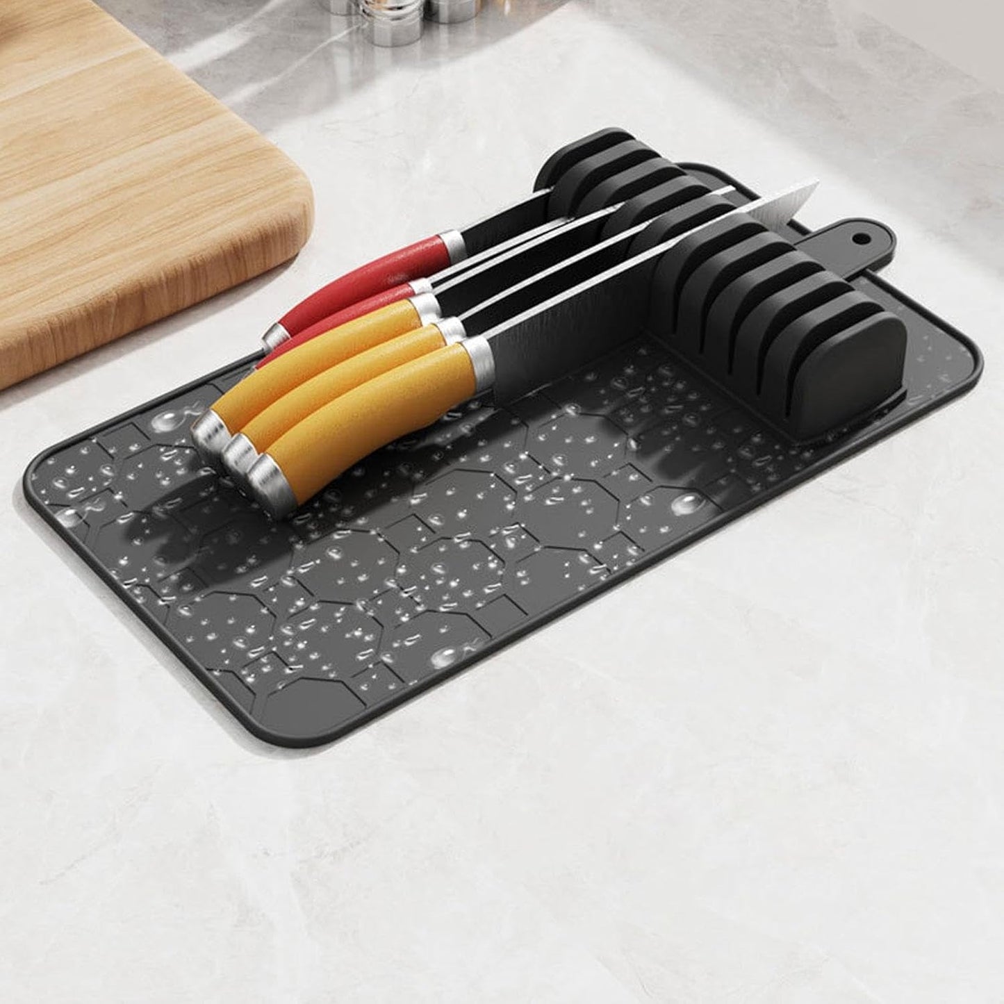 Knife Block, Knife Rack, Space- for Storing Knives in Kitchen Drawers, Black