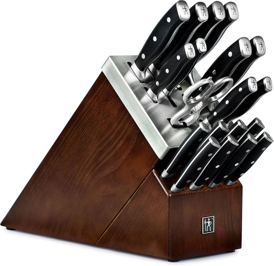 Forged Accent 20 Piece Self Sharpening Knife Block Set - Black Handles