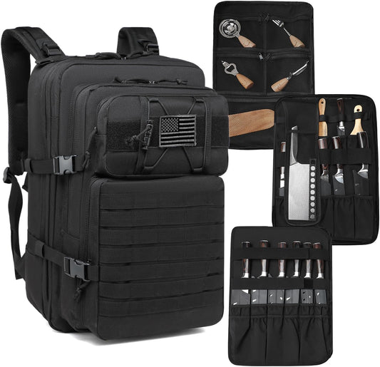 Chef Knife Backpack, Knife Bags for Chefs Professional Culinary Apprentice | Chef Storage Bag 30+ Pockets for Knives and Tools