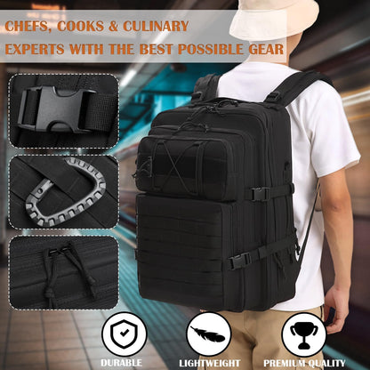 Chef Knife Backpack, Knife Bags for Chefs Professional Culinary Apprentice | Chef Storage Bag 30+ Pockets for Knives and Tools
