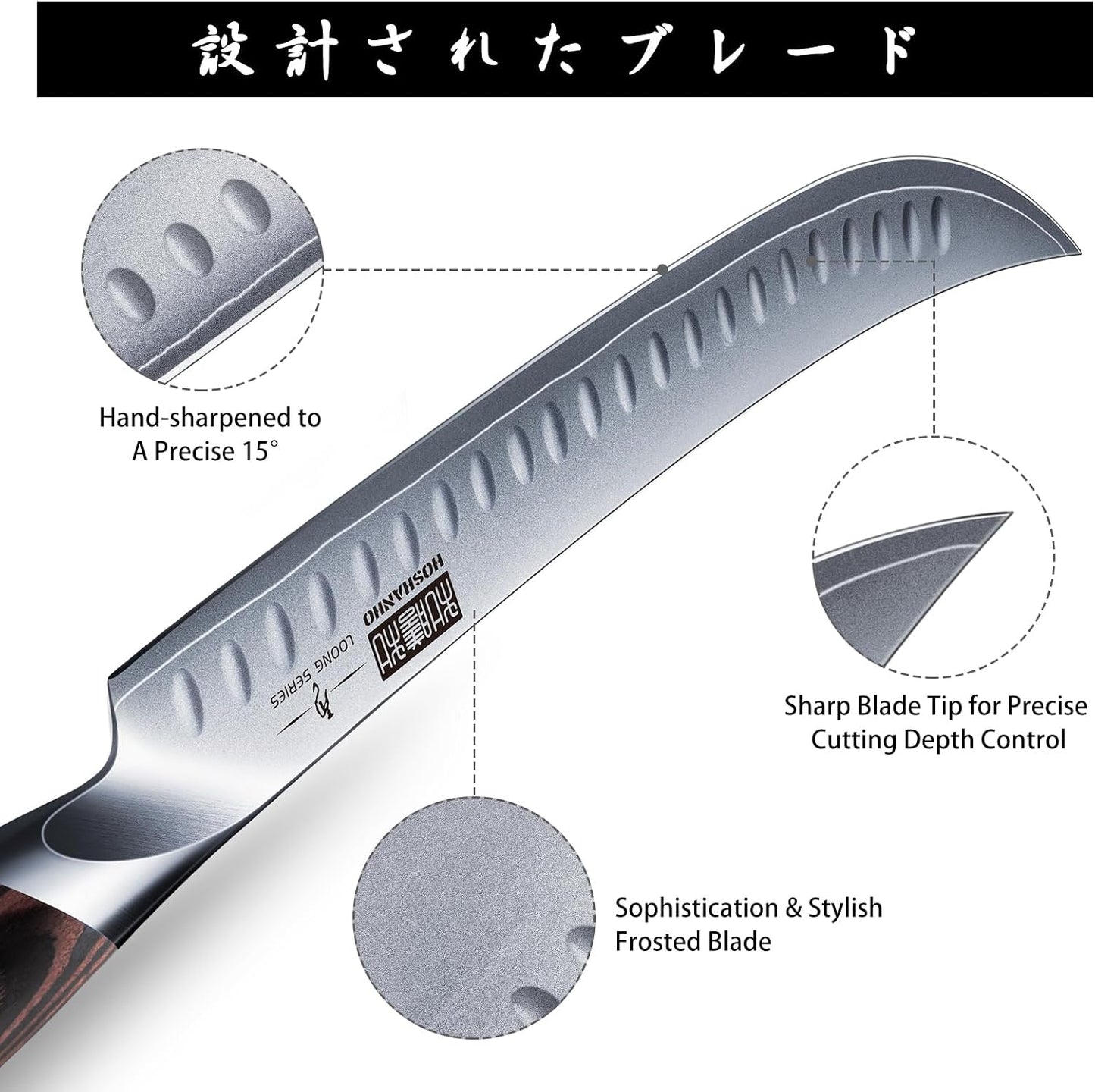 Carving Slicing Knife, 12 Inch Razor Sharp Japanese Brisket Knife | Japanese High Carbon Steel Curved Butcher Breaking Knives with Ergonomic Handle, Professional Butcher Knife for Meat Cutting