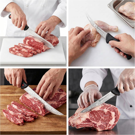 Plys 7-Piece Butcher Knife Set for Meat Processing, BBQ Boning Chicken Tool | Suitable for Chicken, Beef, and Pork, Comfortable Anti-slip Handle, Beginner Home Kitchen Use.