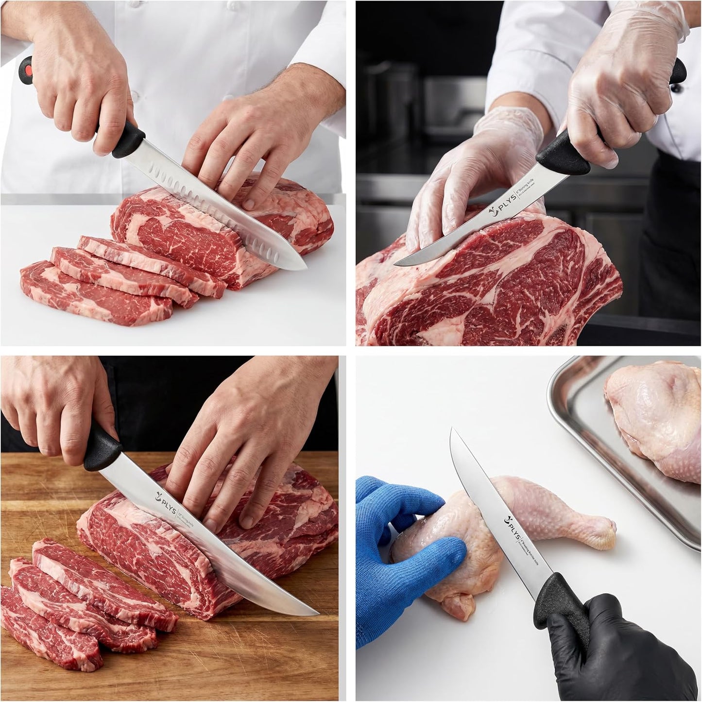 Plys 7-Piece Butcher Knife Set for Meat Processing, BBQ Boning Chicken Tool | Suitable for Chicken, Beef, and Pork, Comfortable Anti-slip Handle, Beginner Home Kitchen Use.