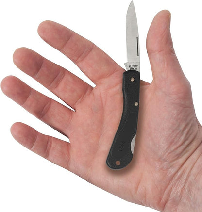 Case Cutlery 00253 Lightweight Mini Blackhorn Pocket Knife with Stainless Steel Blade, Black Synthetic