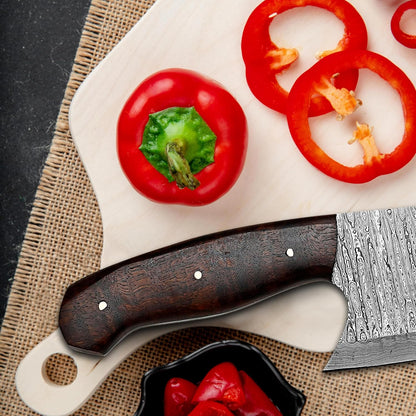 Cleaver Knife, Butcher Knife, Meat knife, Cleaver Chef knife, Meat Cleaver Knife, 7 Inch Damascus Meat Cleaver Butcher Knive For Meat Cutting With Pakkawood Handle & Leather Sheath
