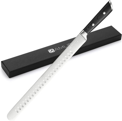 Brisket Knife - Ultimate 12-inch Carving Knives, Slicing Knives with Granton Edge Designed for Briskets, Roasts, Meat, BBQ, etc. (Slicing Knive 12")