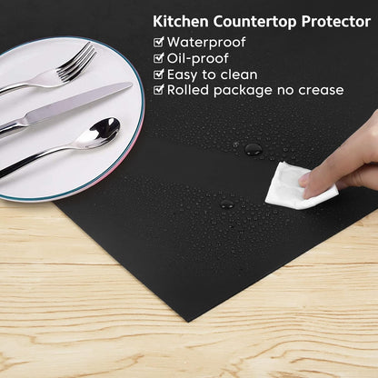 Silicone Mats for Kitchen Counter Thicker Extra Large Heat Resistant Mats Countertop Protector Liners for Bottom of Oven Air Fryer Coffee Maker, 24" x 16" x 2 mm, Translucent