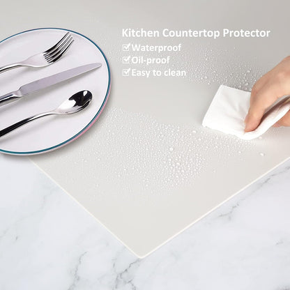 Silicone Mats for Kitchen Counter Thicker Extra Large Heat Resistant Mats Countertop Protector Liners for Bottom of Oven Air Fryer Coffee Maker, 24" x 16" x 2 mm, Translucent