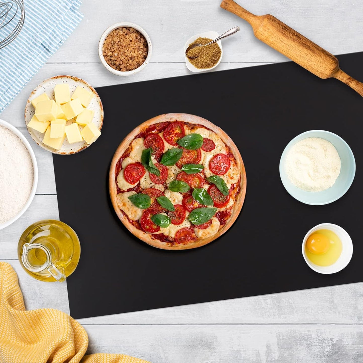 Silicone Mats for Kitchen Counter Thicker Extra Large Heat Resistant Mats Countertop Protector Liners for Bottom of Oven Air Fryer Coffee Maker, 24" x 16" x 2 mm, Translucent