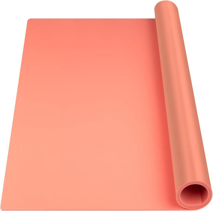 Silicone Mats for Kitchen Counter Thicker Extra Large Heat Resistant Mats Countertop Protector Liners for Bottom of Oven Air Fryer Coffee Maker, 24" x 16" x 2 mm, Translucent