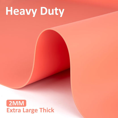 Silicone Mats for Kitchen Counter Thicker Extra Large Heat Resistant Mats Countertop Protector Liners for Bottom of Oven Air Fryer Coffee Maker, 24" x 16" x 2 mm, Translucent