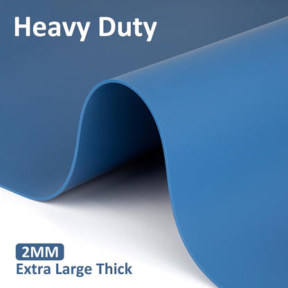 Silicone Mats for Kitchen Counter Thicker Extra Large Heat Resistant Mats Countertop Protector Liners for Bottom of Oven Air Fryer Coffee Maker, 24" x 16" x 2 mm, Translucent