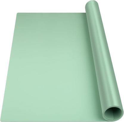 Silicone Mats for Kitchen Counter Thicker Extra Large Heat Resistant Mats Countertop Protector Liners for Bottom of Oven Air Fryer Coffee Maker, 24" x 16" x 2 mm, Translucent