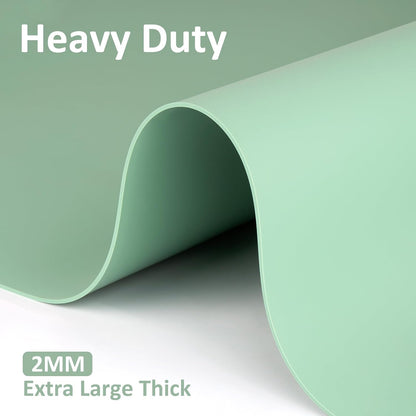 Silicone Mats for Kitchen Counter Thicker Extra Large Heat Resistant Mats Countertop Protector Liners for Bottom of Oven Air Fryer Coffee Maker, 24" x 16" x 2 mm, Translucent