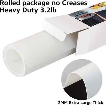 Silicone Mats for Kitchen Counter Thicker Extra Large Heat Resistant Mats Countertop Protector Liners for Bottom of Oven Air Fryer Coffee Maker, 24" x 16" x 2 mm, Translucent