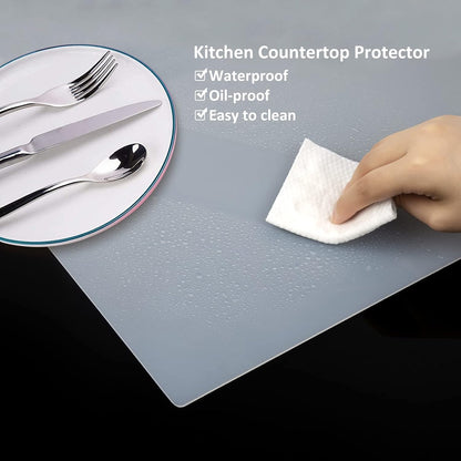 Silicone Mats for Kitchen Counter Thicker Extra Large Heat Resistant Mats Countertop Protector Liners for Bottom of Oven Air Fryer Coffee Maker, 24" x 16" x 2 mm, Translucent