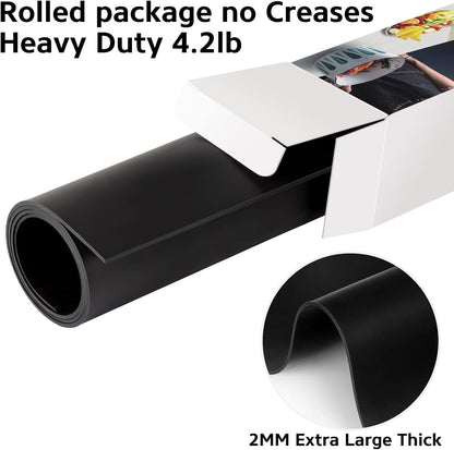 Silicone Mats for Kitchen Counter Thicker Extra Large Heat Resistant Mats Countertop Protector Liners for Bottom of Oven Air Fryer Coffee Maker, 24" x 16" x 2 mm, Translucent