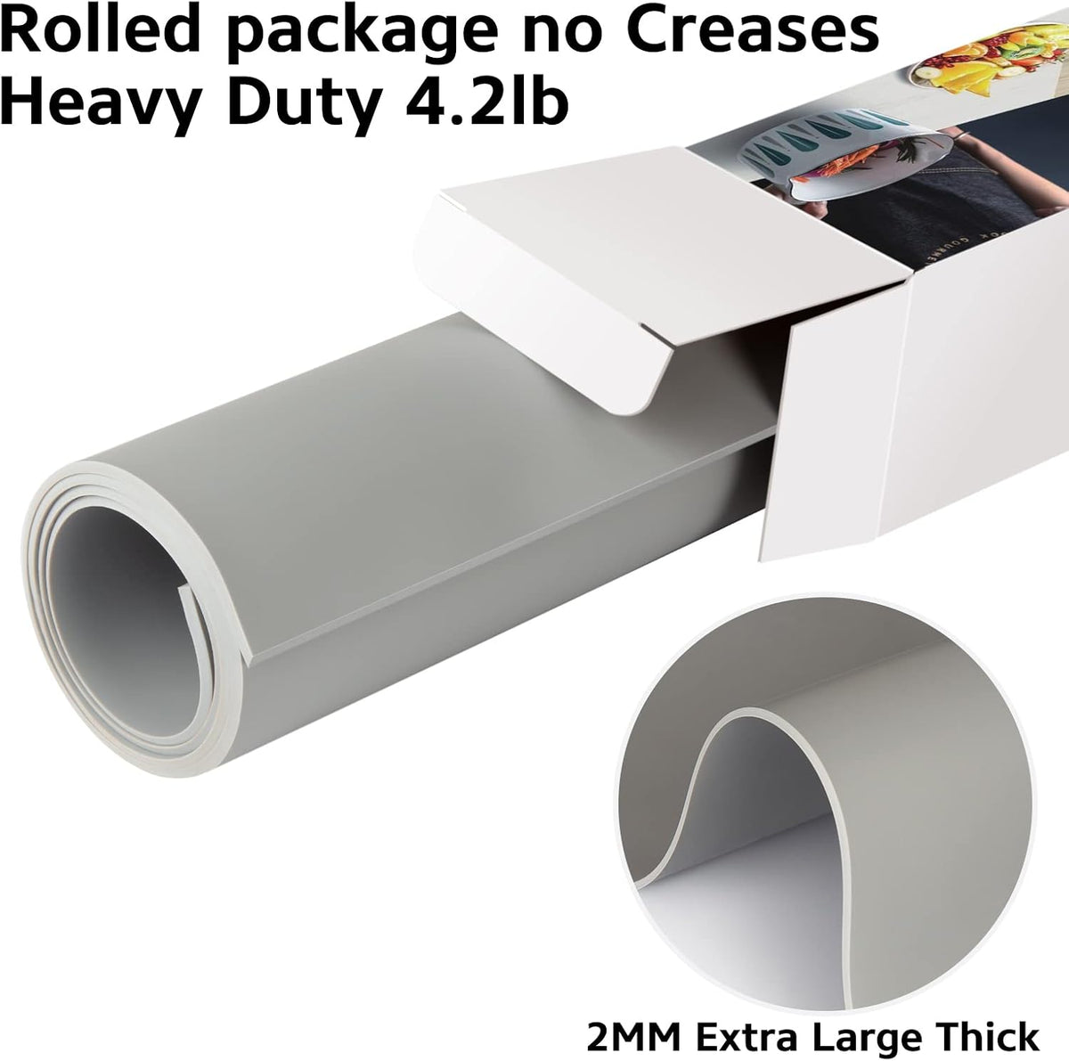 Silicone Mats for Kitchen Counter Thicker Extra Large Heat Resistant Mats Countertop Protector Liners for Bottom of Oven Air Fryer Coffee Maker, 24" x 16" x 2 mm, Translucent
