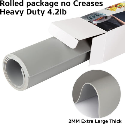 Silicone Mats for Kitchen Counter Thicker Extra Large Heat Resistant Mats Countertop Protector Liners for Bottom of Oven Air Fryer Coffee Maker, 24" x 16" x 2 mm, Translucent