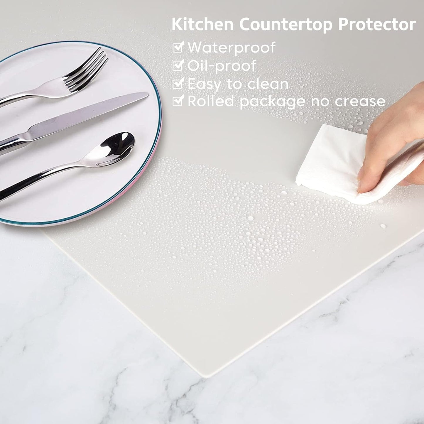 Silicone Mats for Kitchen Counter Thicker Extra Large Heat Resistant Mats Countertop Protector Liners for Bottom of Oven Air Fryer Coffee Maker, 24" x 16" x 2 mm, Translucent