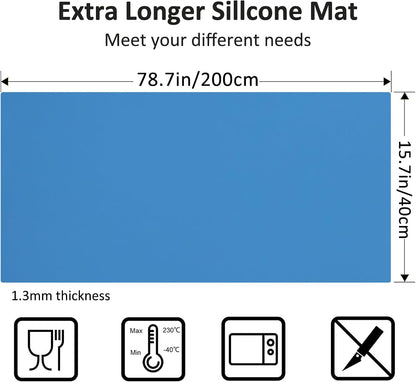 Silicone Mats for Kitchen Counter Thicker Extra Large Heat Resistant Mats Countertop Protector Liners for Bottom of Oven Air Fryer Coffee Maker, 24" x 16" x 2 mm, Translucent