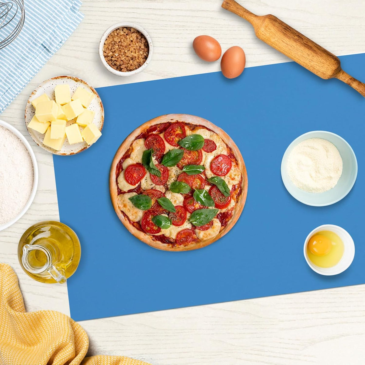Silicone Mats for Kitchen Counter Thicker Extra Large Heat Resistant Mats Countertop Protector Liners for Bottom of Oven Air Fryer Coffee Maker, 24" x 16" x 2 mm, Translucent