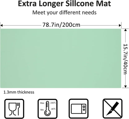 Silicone Mats for Kitchen Counter Thicker Extra Large Heat Resistant Mats Countertop Protector Liners for Bottom of Oven Air Fryer Coffee Maker, 24" x 16" x 2 mm, Translucent