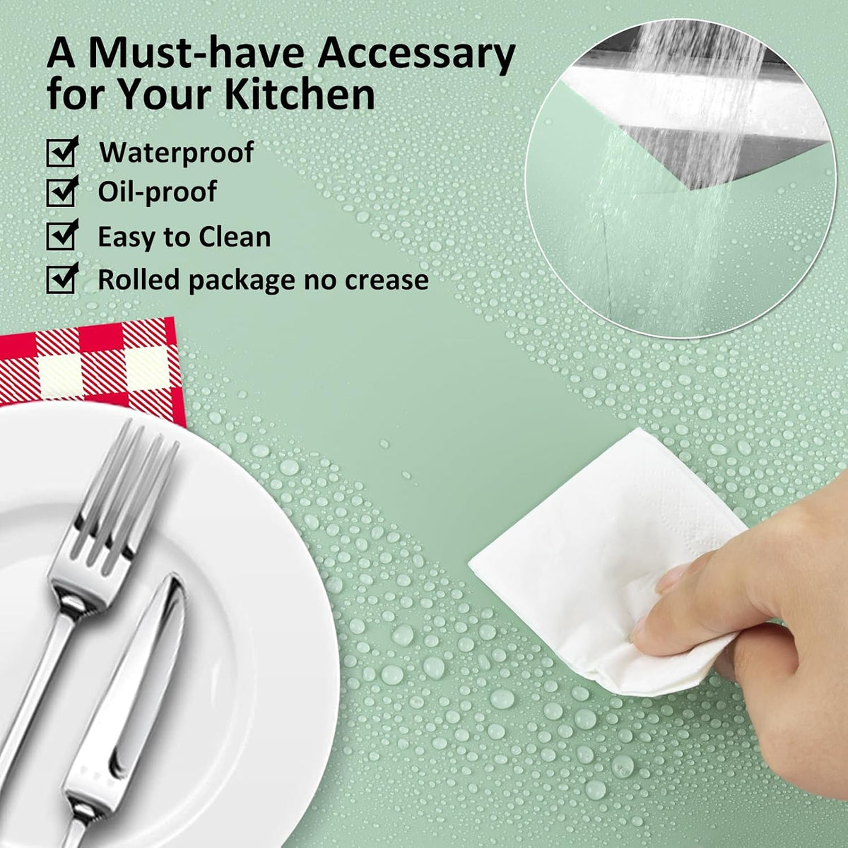 Silicone Mats for Kitchen Counter Thicker Extra Large Heat Resistant Mats Countertop Protector Liners for Bottom of Oven Air Fryer Coffee Maker, 24" x 16" x 2 mm, Translucent
