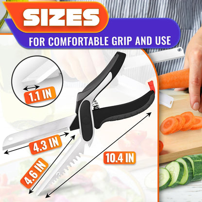 Stainless Steel Poultry Shears, Hardened Blades, Safety Lock | Heavy Duty Kitchen Shears for Food with Nutcracker and Fish Descaler; Spring-Loaded to Cut Chicken, Turkey, Meat and Bone