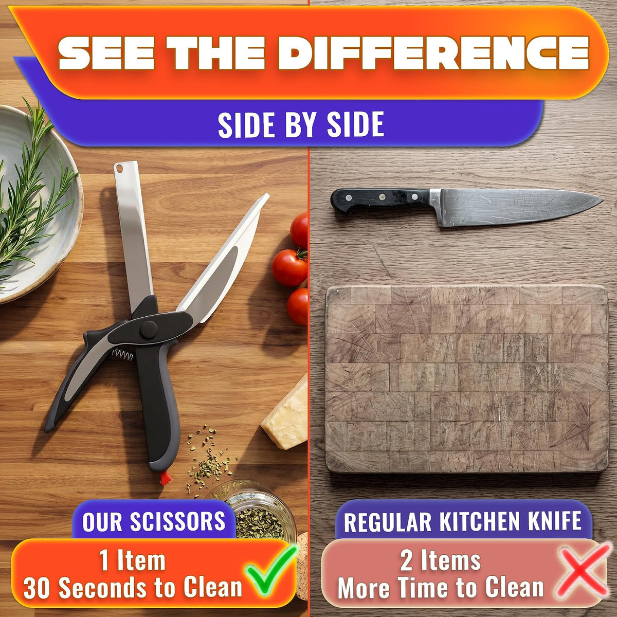 Stainless Steel Poultry Shears, Hardened Blades, Safety Lock | Heavy Duty Kitchen Shears for Food with Nutcracker and Fish Descaler; Spring-Loaded to Cut Chicken, Turkey, Meat and Bone