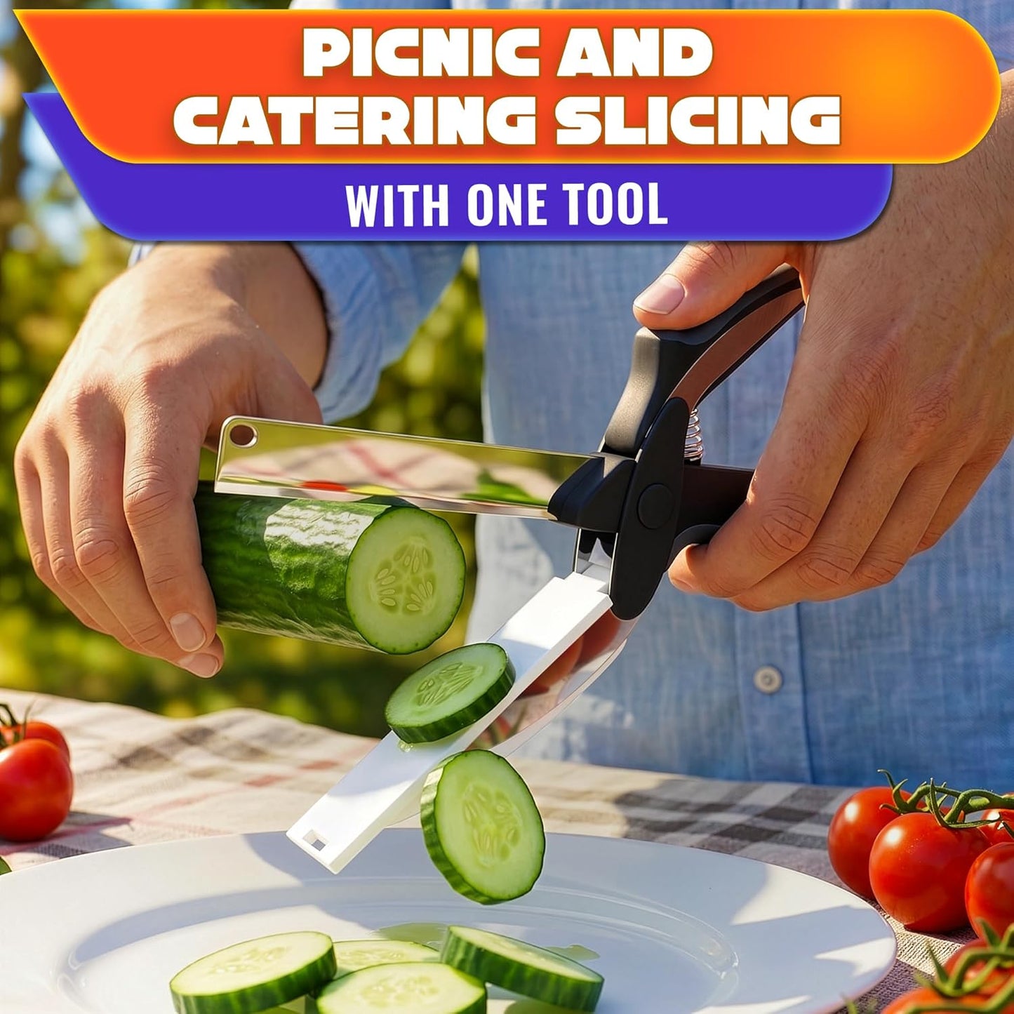 Stainless Steel Poultry Shears, Hardened Blades, Safety Lock | Heavy Duty Kitchen Shears for Food with Nutcracker and Fish Descaler; Spring-Loaded to Cut Chicken, Turkey, Meat and Bone